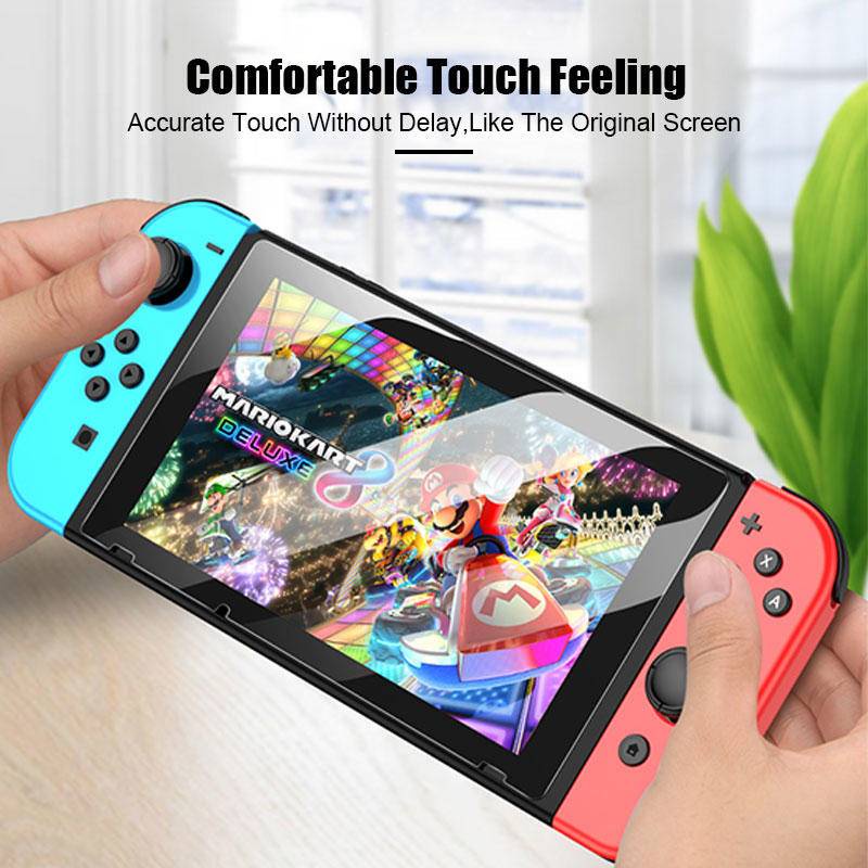 Film Pelindung Tempered Glass Untuk Nintendo Switch Oled Lite Konsol Game HD Curved Edge Full Cover Screen Protector