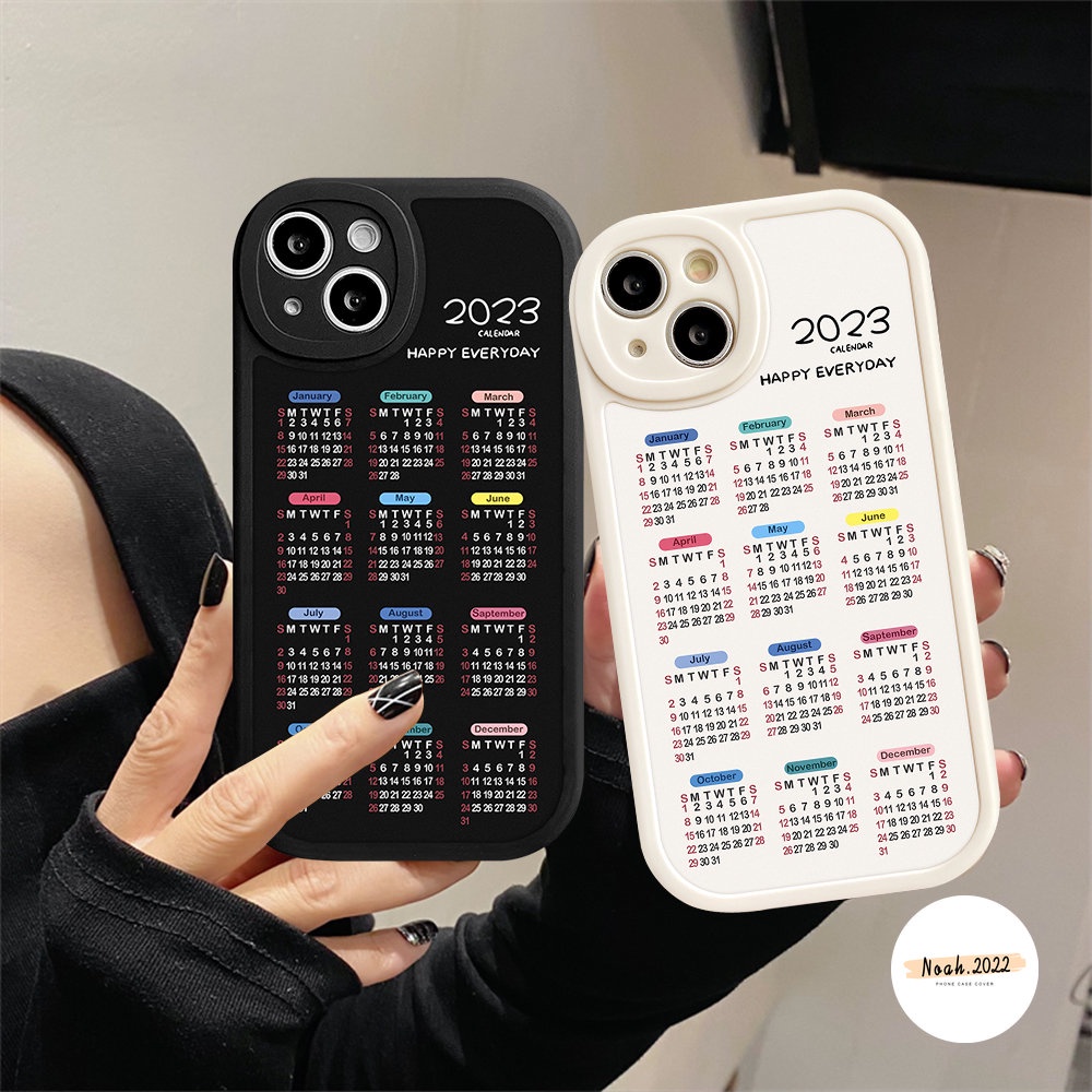 Soft Case Mi12 11 Lite 11T Pro PO CO M3 X3 NFC Redmi 10 10C 10A 9T 9A 9 9C NFC Note 11Pro Plus8 9 9s10 10s 11 11s 10Pro 9Pro 8Pro 2023kalender Couple Telepon Kubus Lurus Sarung