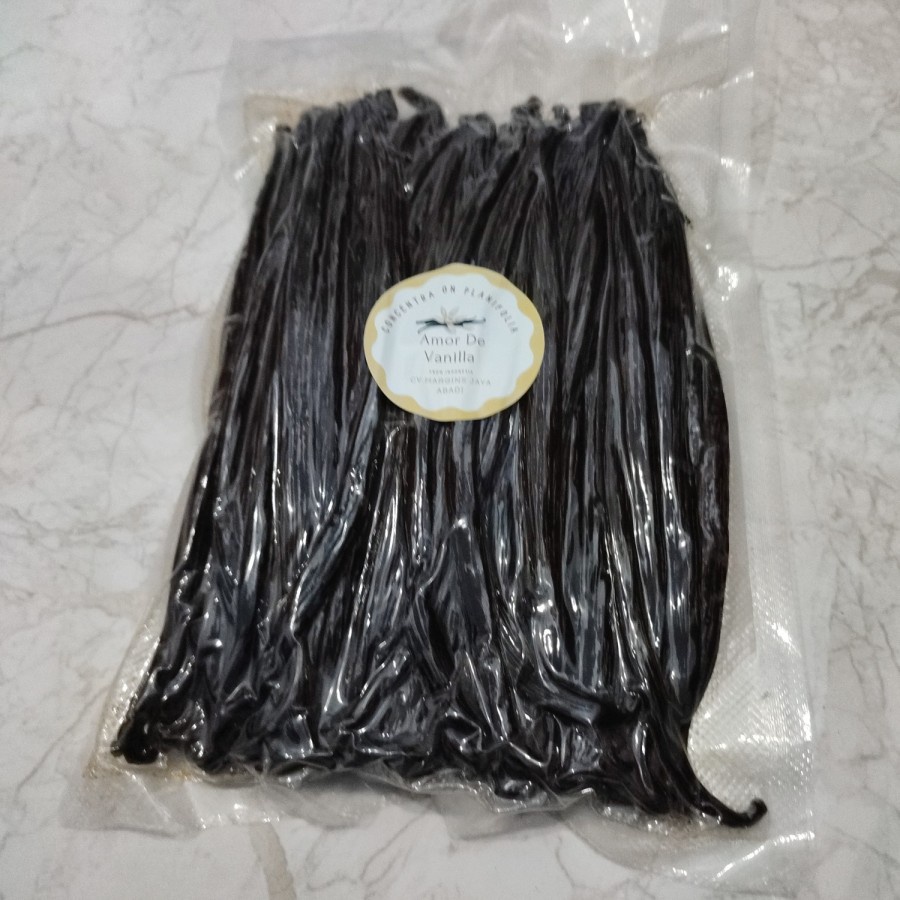 500g Vanili basah wangi Vanilla grade A (gourmet) -moist 13 -15 + cm