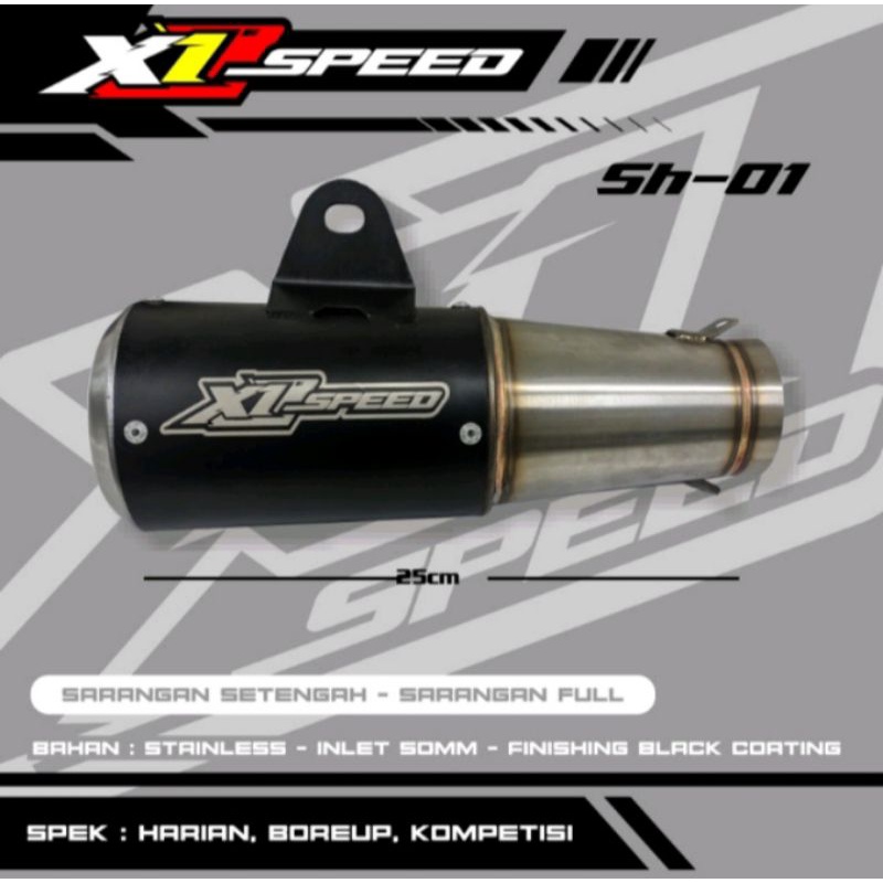 silincer knlapot X1 racing speed black coathing MX KING tipe thailook dan balap