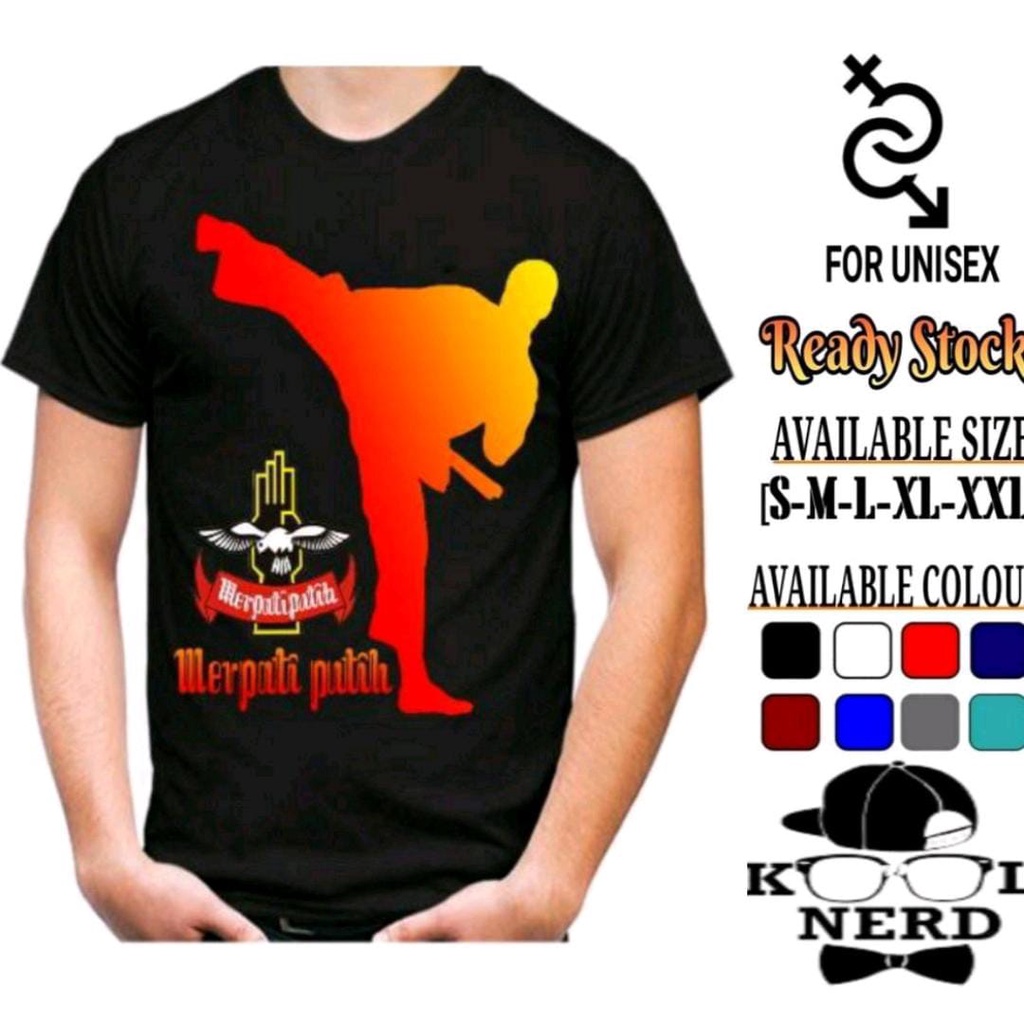 KAOS BELA DIRI PENCAK SILAT MERPATI PUTIH BAHAN COTTON COMBED LENGAN PENDEK
