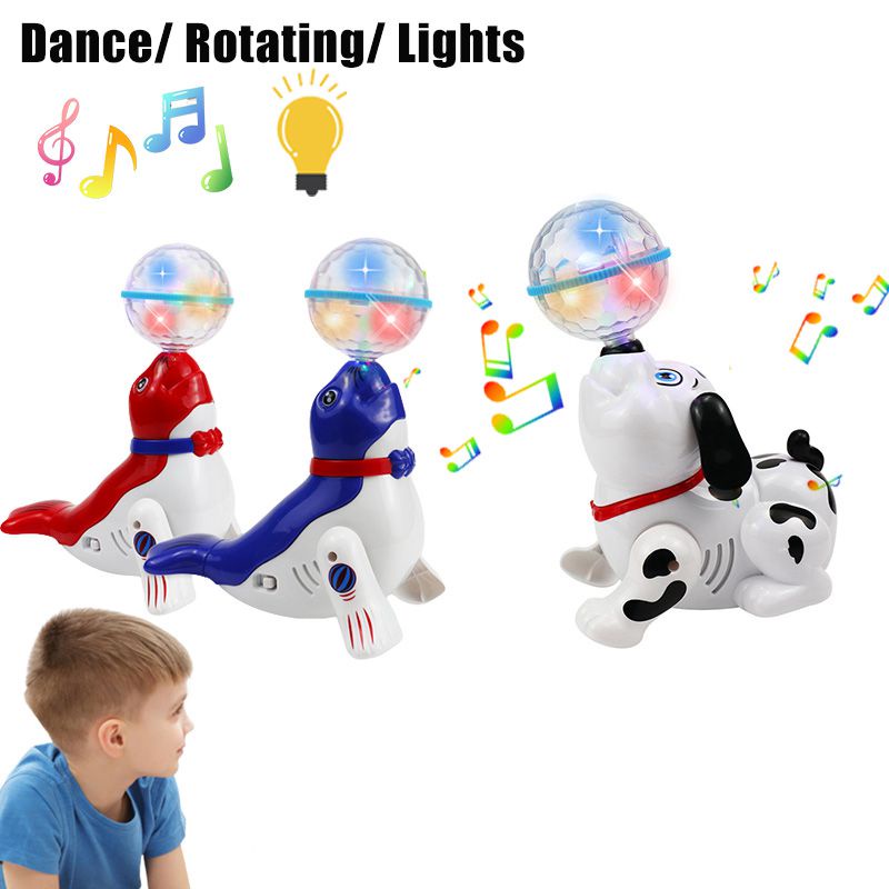 Mainan Singa Laut Anjing Robot Elektrik Yang Menyenangkan Dan Kreatif Dengan Lampu Dan Musik Untuk Anak-Anak