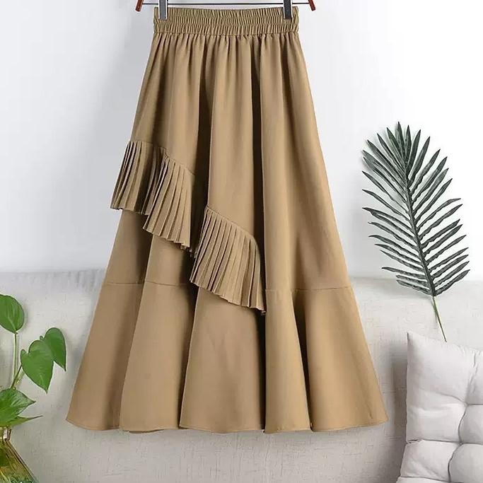 Diskon Rok linen / rok termurah / rok panjang / rok kekinian / korean style / rok korea / AIDHA SKIR