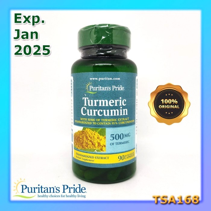 Puritan Pride Turmeric Curcumin 500 mg 90 Cap 500mg Kunyit Antioxidant
