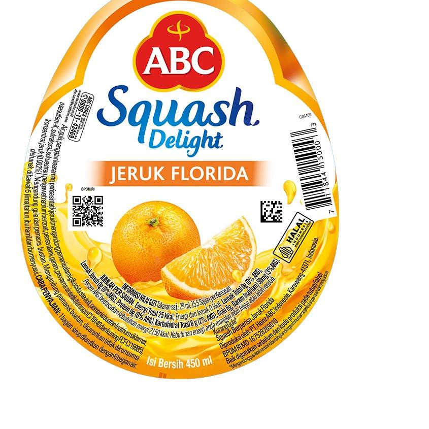 

12.12 ✨SALE✨ ABC Sirup Squash Delight Jeruk Florida 450 ml - Multi Pack 4 pcs buruan