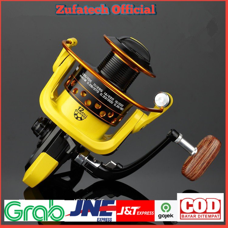 LIEYUWANG Reel Pancing HD6000 12 Ball Bearing - Black/Yellow