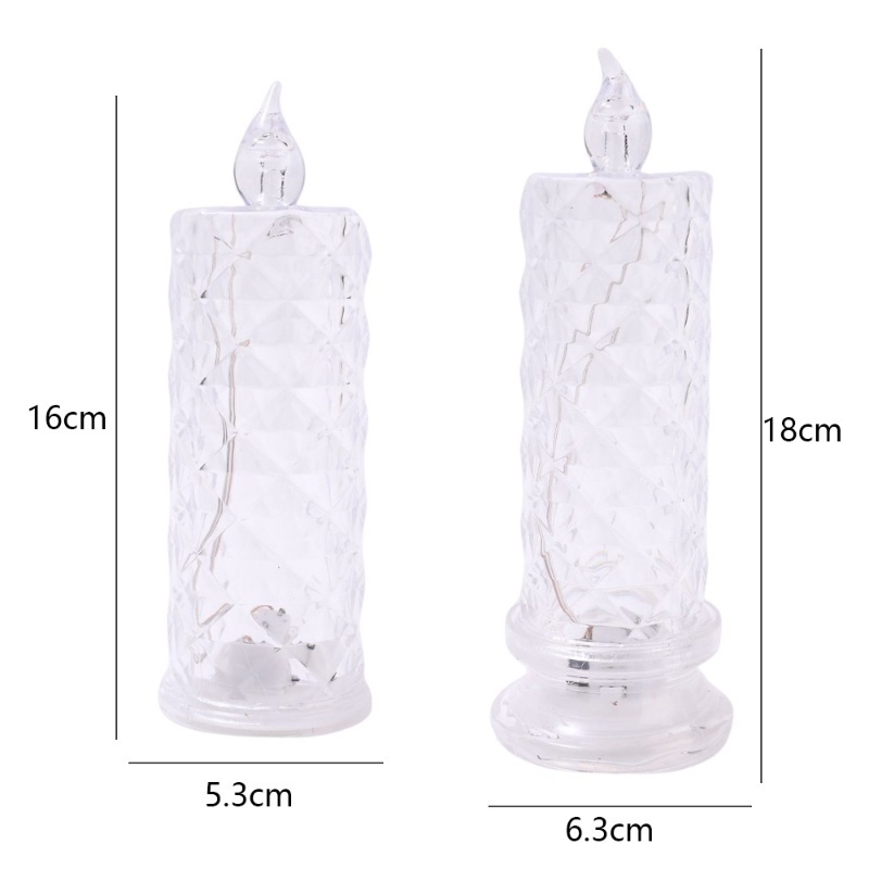 Rose Projection Candle Lamp Flameless Candle LED Lighting Kamar Suasana Makan Alat Peraga Hari Valentine Dekorasi Pesta Pernikahan Romantis Kristal Lampu Refraktif