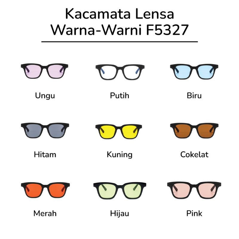 KH-02 Kacamata wanita pria fashion korea warna