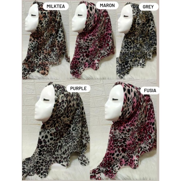 HIJAB SEGI4  LEOPARD WAFEL