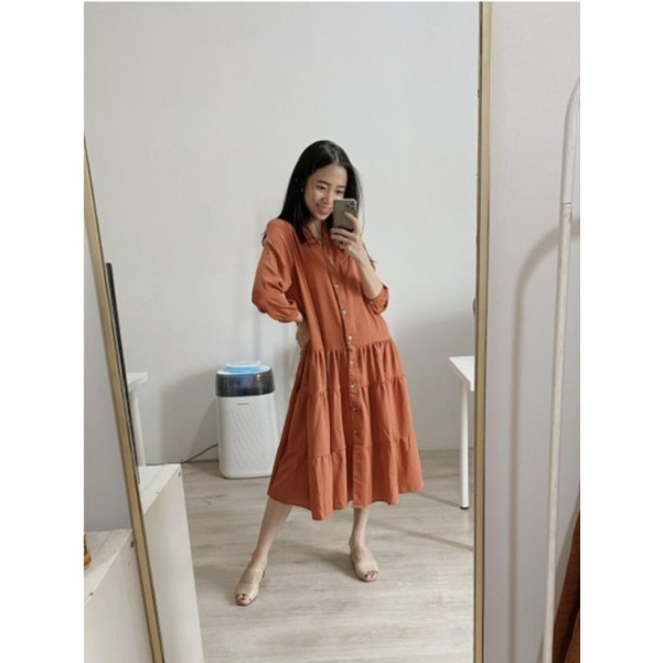 Maven Leanore Midi Dress inTeracotta - New NWT