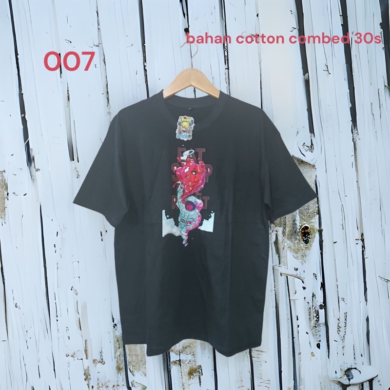 baju polos gambar DTF bahan cotton combed 24s unisex kode 007