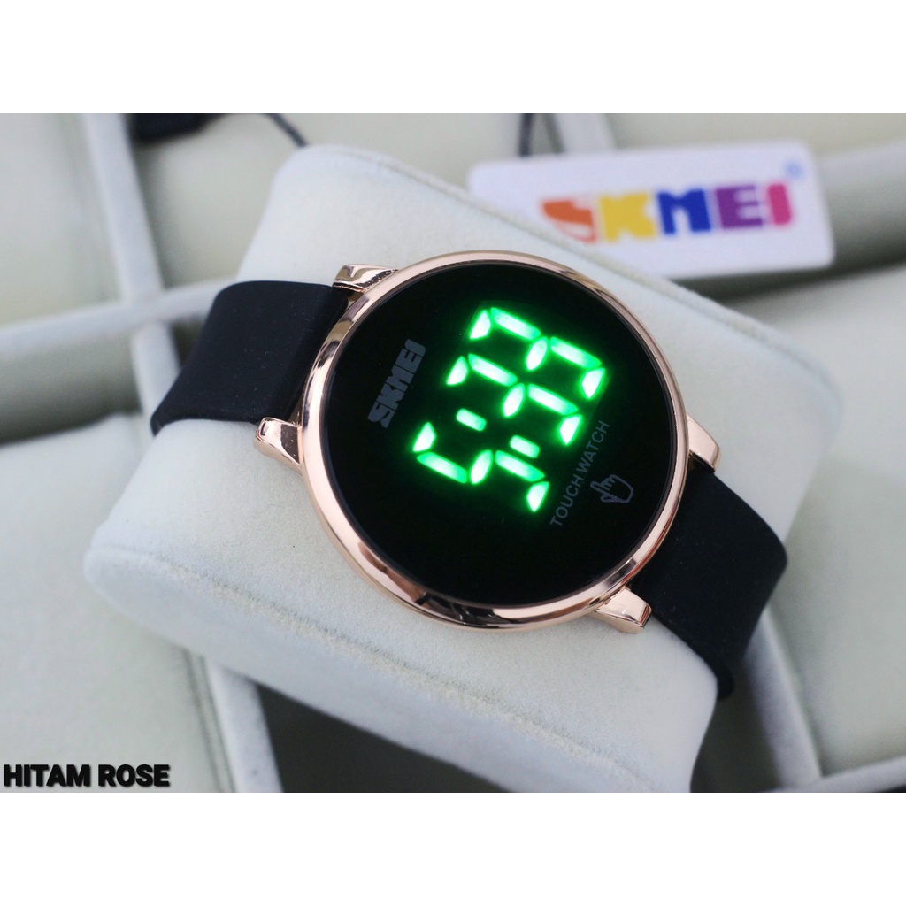 BEST SELLER JAM TANGAN WANITA SKMEI DIGITAL J55 TALI RUBBER BODY BULAT DM 4.0CM FREE BOX &amp; BATERAI || JAM TANGAN FASHION WANITA JAM TANGAN CEWEK MURAH