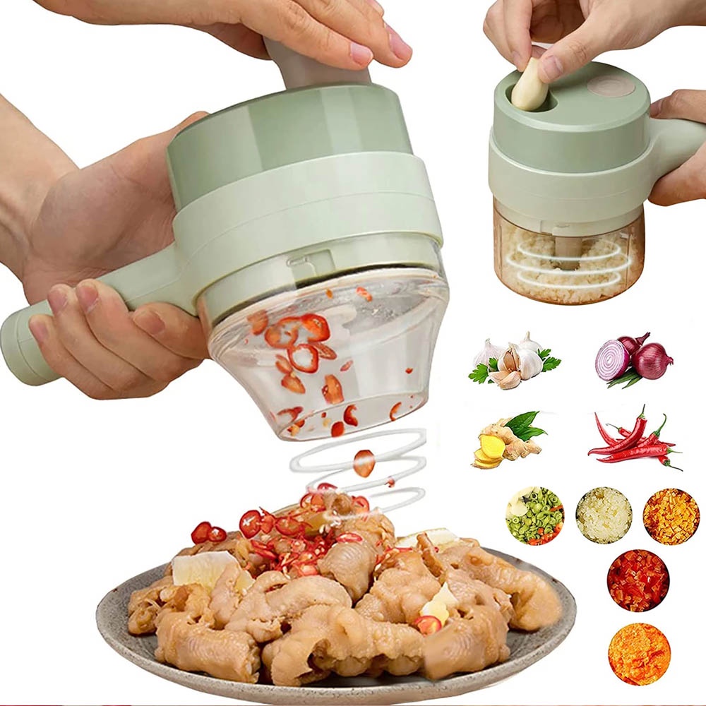 Chopper Electric Hand Held 2 In 1 GB48 - PARUTAN MINI FOOD CHOPPER PENGHALUS DAN PEMOTONG SAYURAN COOKING HAMMER / Palu Masakan Automatis USB PORTABEL