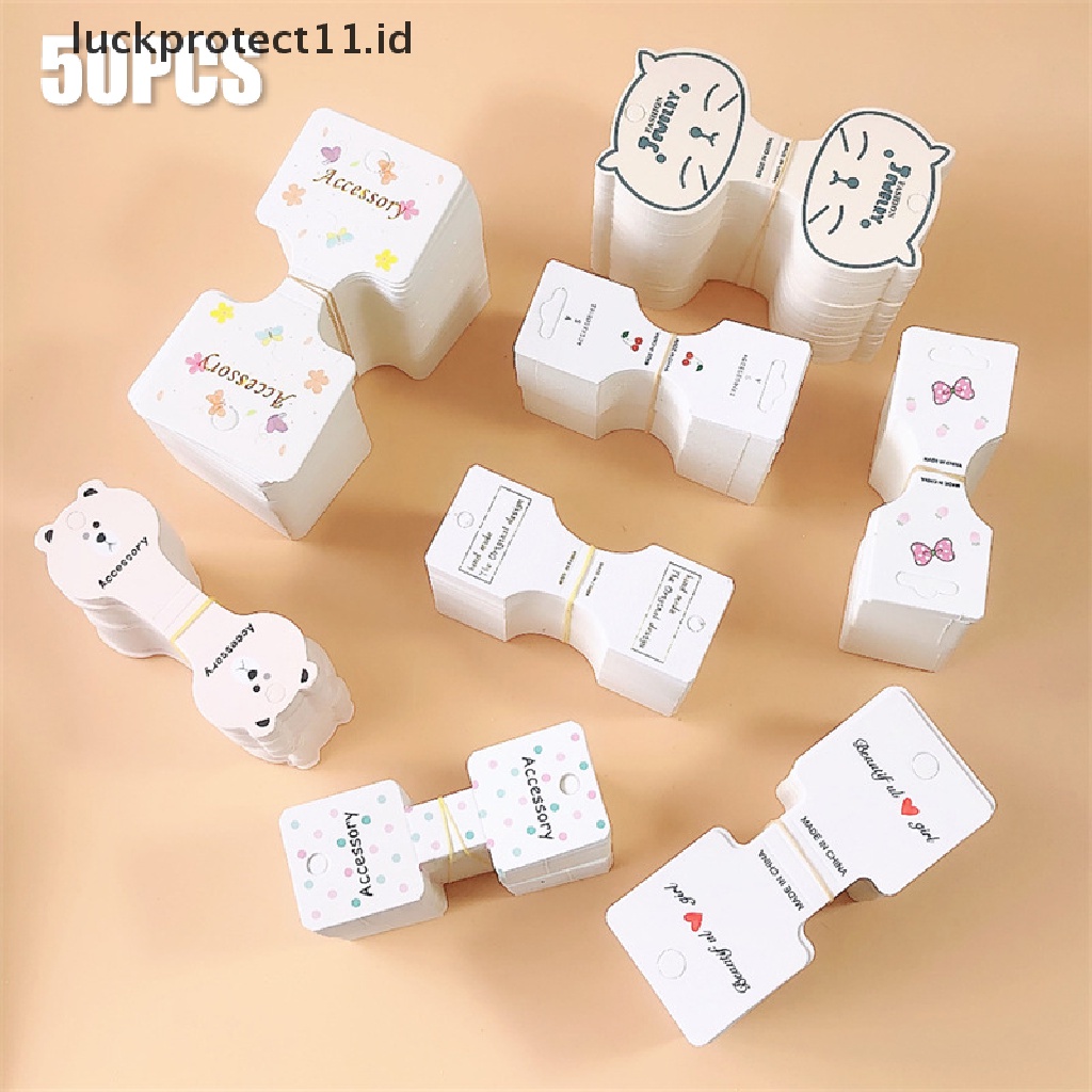 /Fashion Hot// Fashion// 50PCS Putih Papan Kertas Lipat Dewasa Anak Klip Rambut paperboard hair rope card Hiasan Rambut Hiasan Rambut Hiasan Kepala Bahan Kemasan.