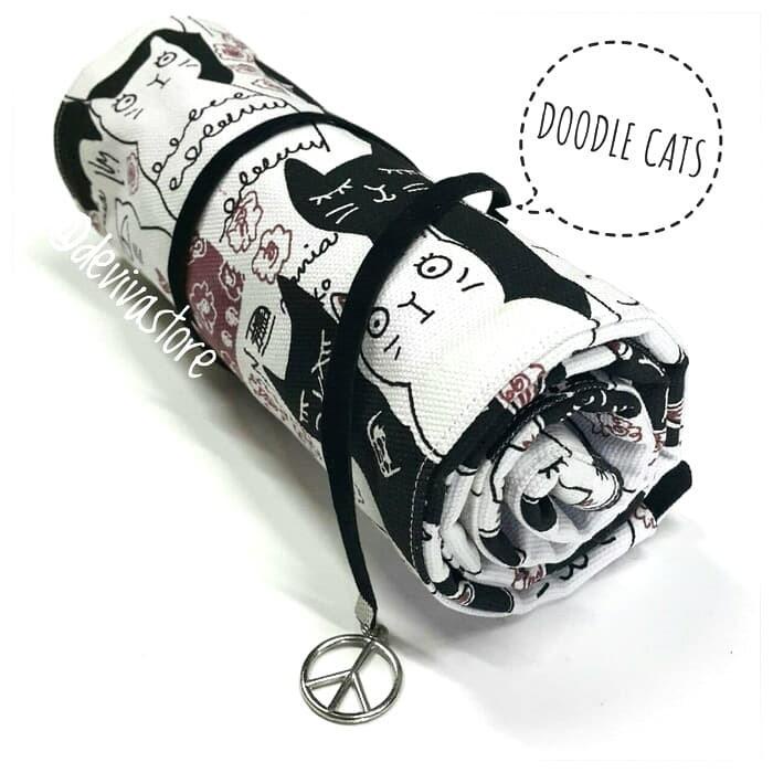 

Roll Pencil Case / Tempat Pensil Gulung - Doodle Cats Best Seller