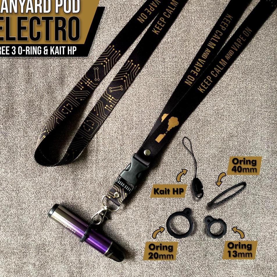 

⇭ Tali Lanyard PODS HP Motif Electro Black Gold Series by Lanyard Studio タ