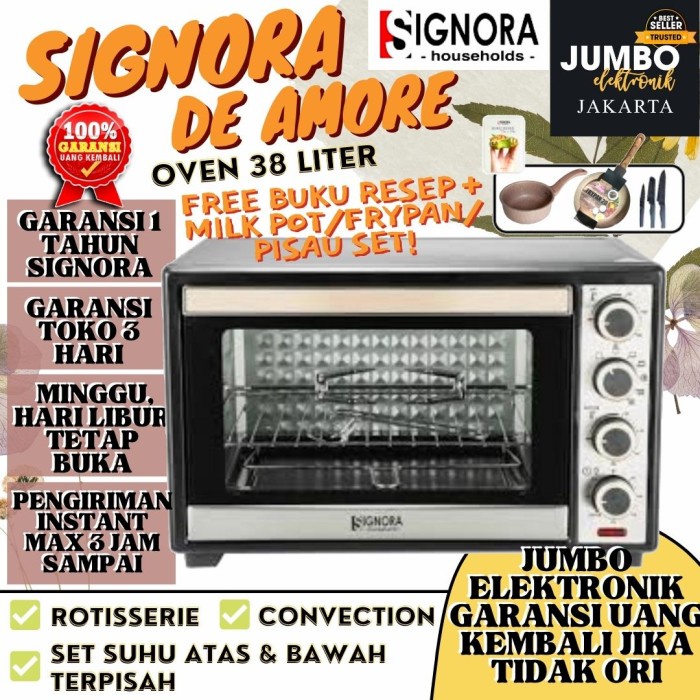 {OkaStore} Signora Oven De Amore Bonus Hadiah 38 Liter Oven De Amore Signora 38l Diskon