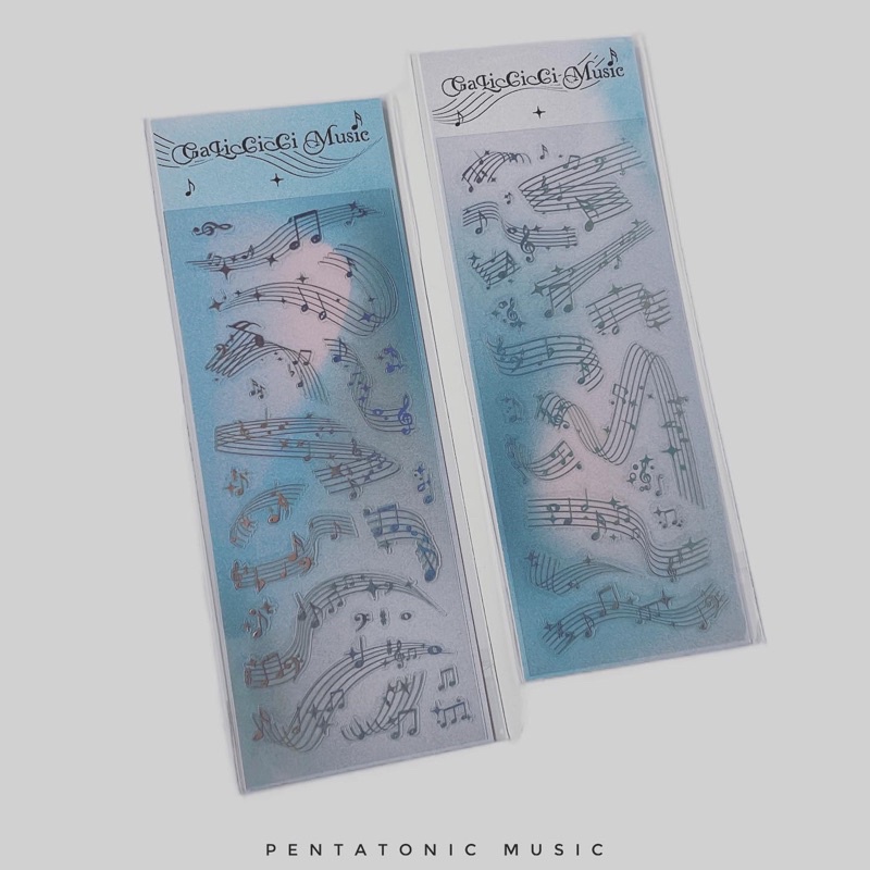 

Stiker Musik Silver Music Sticker Aksesoris Pentatonic Music Gift Not Balok