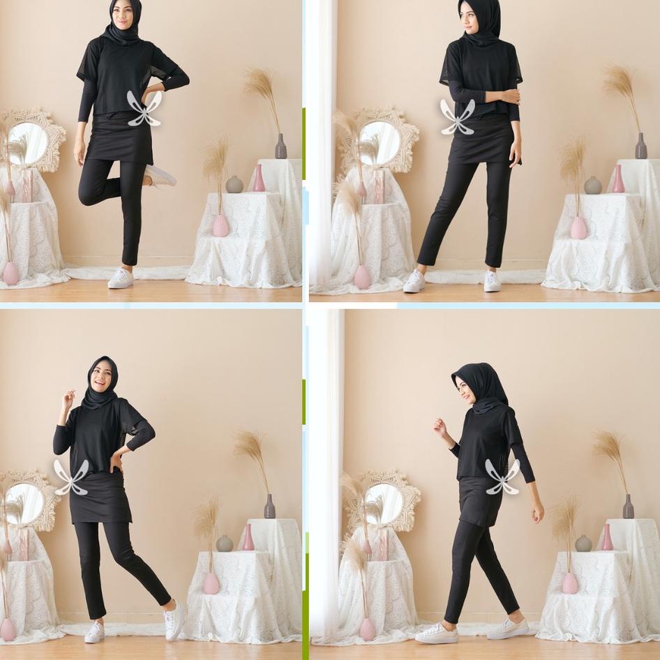 Big Sale WNX - Legging Rok Sepeda Polos Naura 9312 4110/ Celana Legging Wanita / Rojing/ Rok Legging