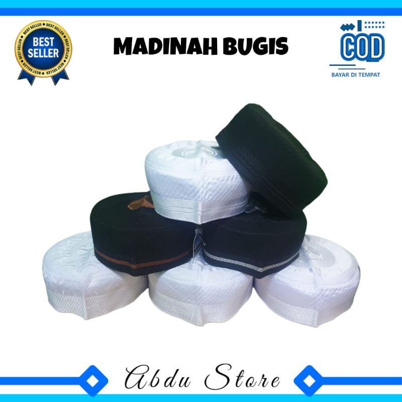 Peci Kopiah MADINAH BUGIS Original Murah , Peci Madinah Bugis Original , Peci Haji Madinah Bugis , K