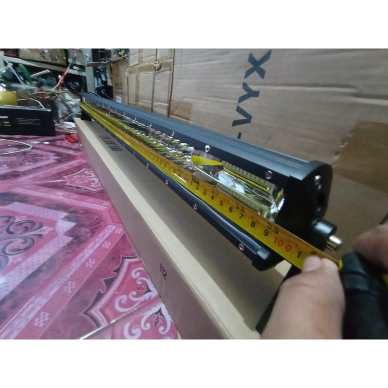 led bar ledbar lampu sorot tembak roofrak lighbar LED work lamp roof rak bemper HRJ ORIGINAL putih kuning 5 mode
