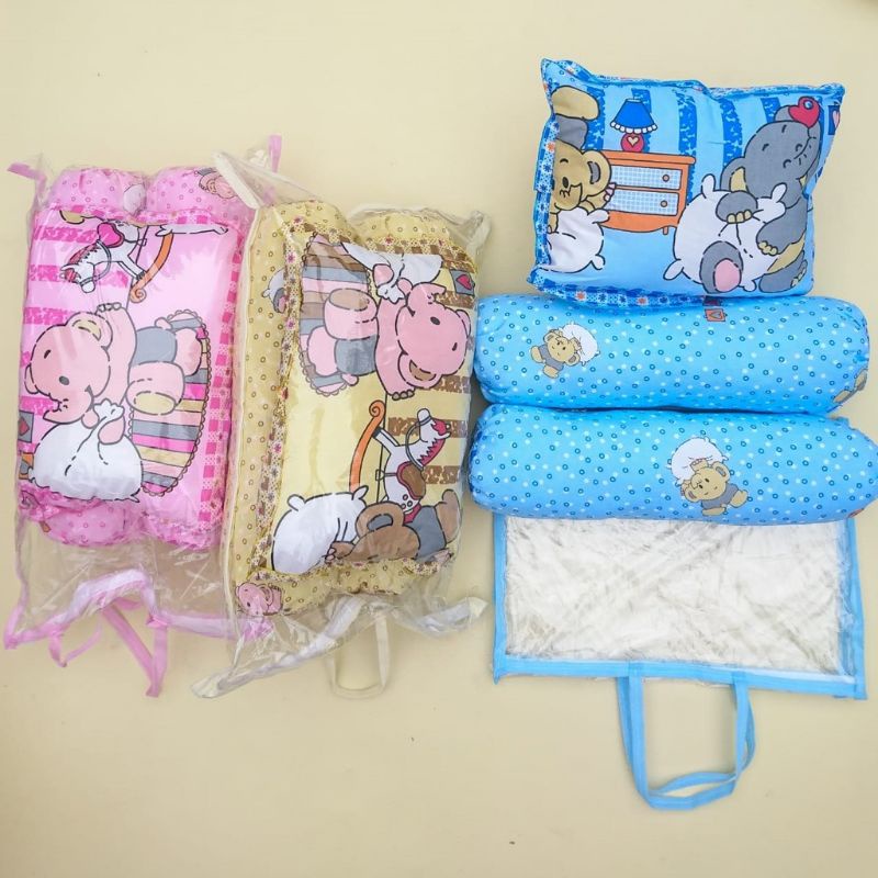 Set Bantal Guling Bayi Baby Karakter Free Pouch / Satu Paket Bantal Guling Murah Kualitas Bagus