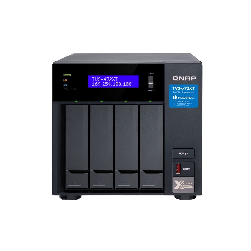 QNAP TVS-472XT-PT-4G 4-Bay NAS Server External Storage Cloud