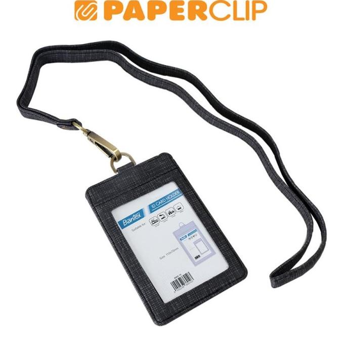 

ID CARD BANTEX LEATHER 8869 PORTRAIT + LANYARD 10 BLACK