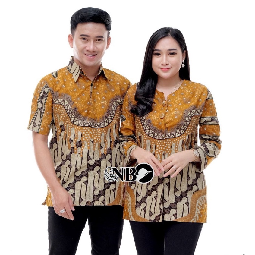 Batik Couple Modern Atasan Blouse Batik Kerja Kantor Wanita Baju Batik Wanita dan Pria Seragam batik M L XL XXL