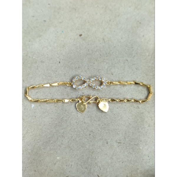 gelang padi pita mata putih 3 gram emas muda