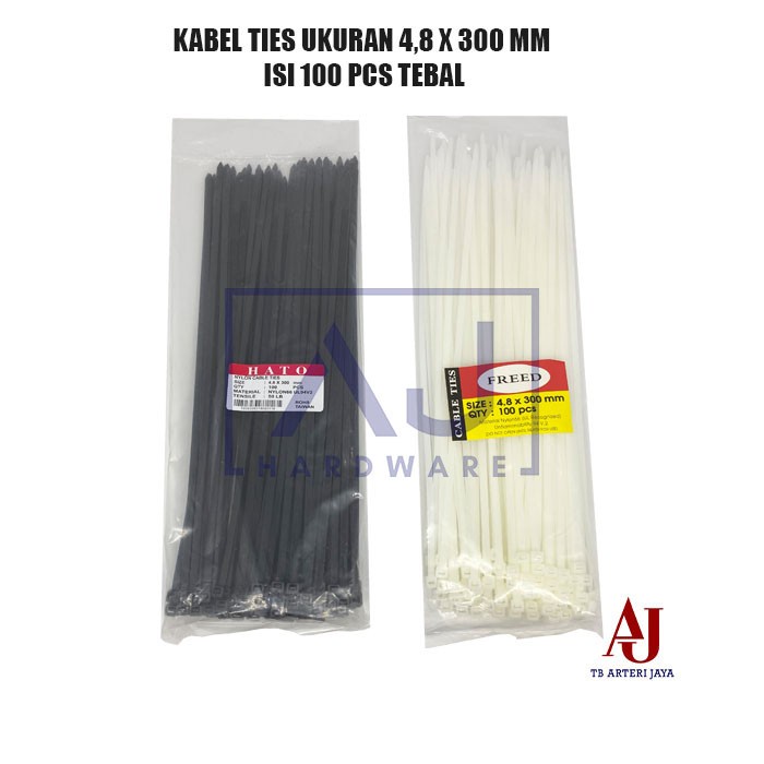 

KOMPLIT Kabel Ties Tebal Hato Kabel Tis 30 cm 100 pcs Cable Tie 4,8 mm x 300 Code 3939