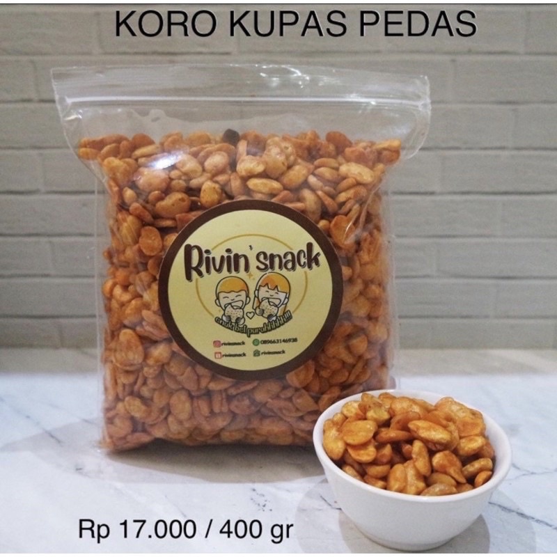 

KACANG KORO KUPAS PEDAS 125gr (CEMILAN GROSIR SNACK KILOAN) RIVIN SNACK +Daun Jeruk
