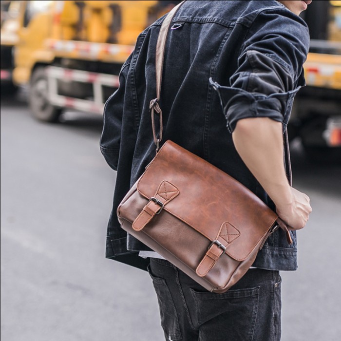 tas selempang pria  Tas Selempang Kulit Pria Tas Kulit Pria Tas Kerja Pria Evoque Khaki gr(E4R8) Fas