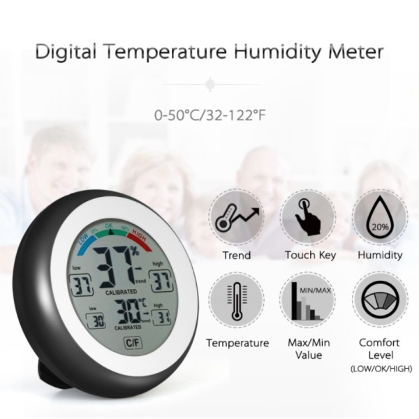 

Unik igital Thermometer Hygrometer Min Max Value - CJ-3305F - Black Berkualitas