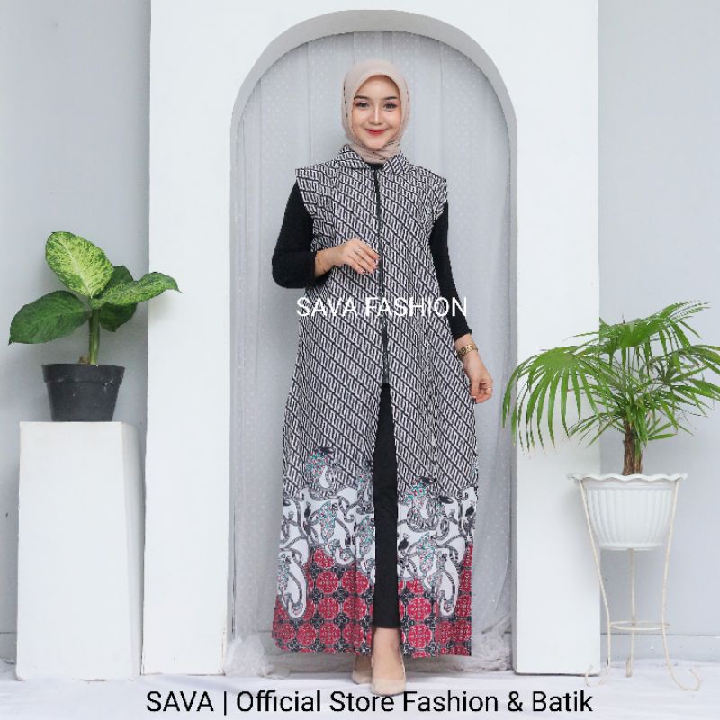 Jual Outer Long Cardy Kardigan Cardigan Gardigan Rompi Batik Wanita Standar Jumbo Panjang Tanpa 