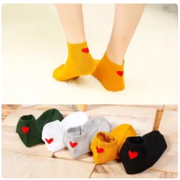 Kaos Kaki KS51 Kaos Kaki Motif Love Kaoskaki Panjang Fashion Wanita