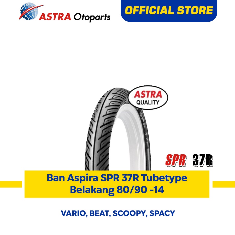 Aspira SPR 37R Tubetype 80/90-14 Rear/Belakang untuk Ban Motor Vario, Beat, Scoopy, Spacy (12-80/9014-SPR37R)