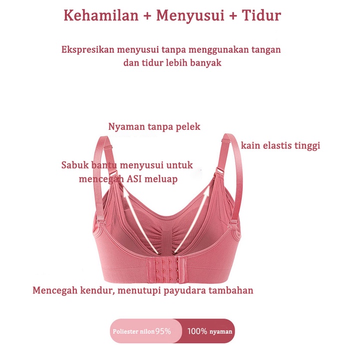 Handsfree Breast Pumb Bra Tanpa Kawat Bra Menyusui Nursing Bra Breastfeeding Maternity Bras 958