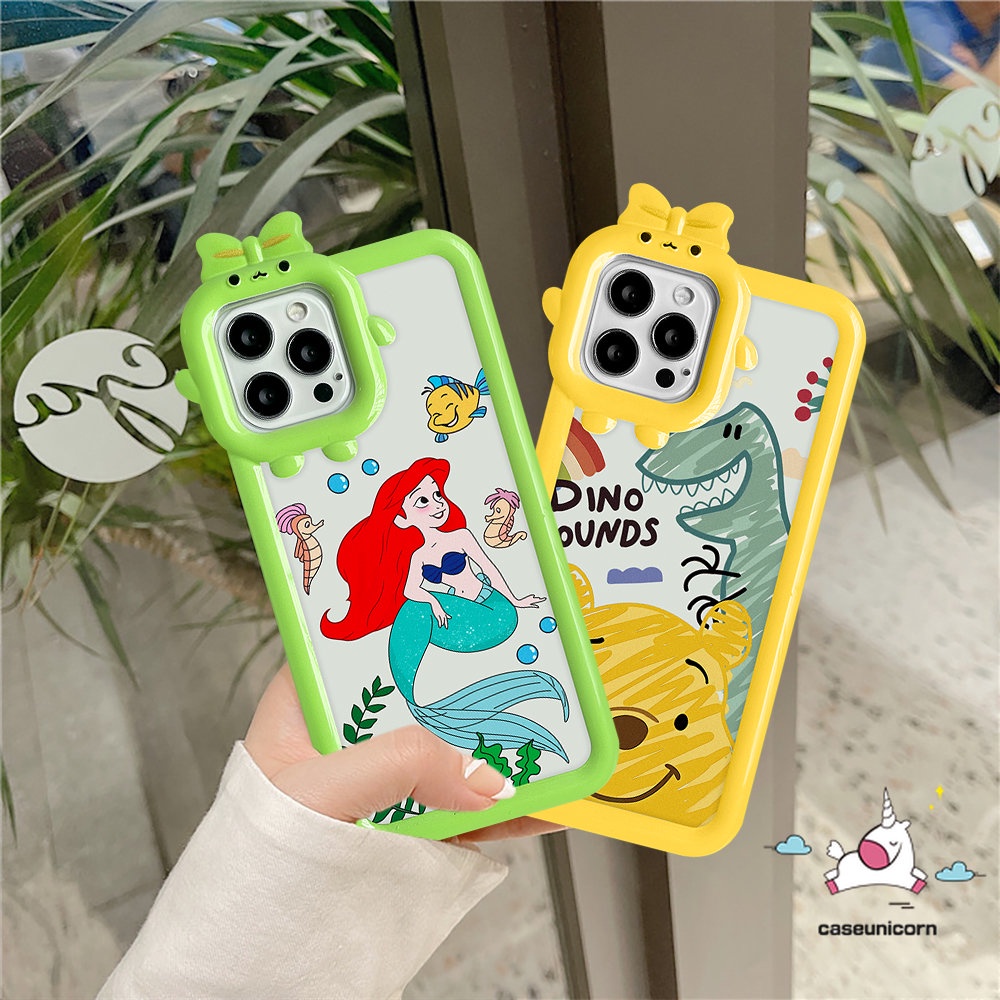 Casing Lensa 3D Bow Monster Redmi Note 10 9 A1+9T 10A 9C NFC 9A 10C Mi 11 Lite Redmi Note 11Pro+10 8 9 11 11s 10Pro Max Plus X3 M3 Pro Mermaid Lucu Dinosaurus Winnie the Pooh Sarung