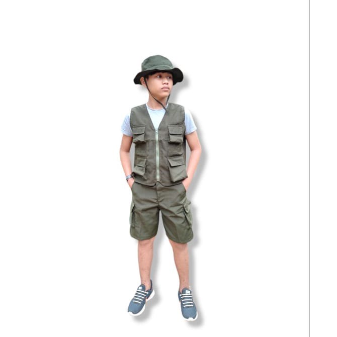 BEST SELLER Rompi anak paket lengkap Hijau Army