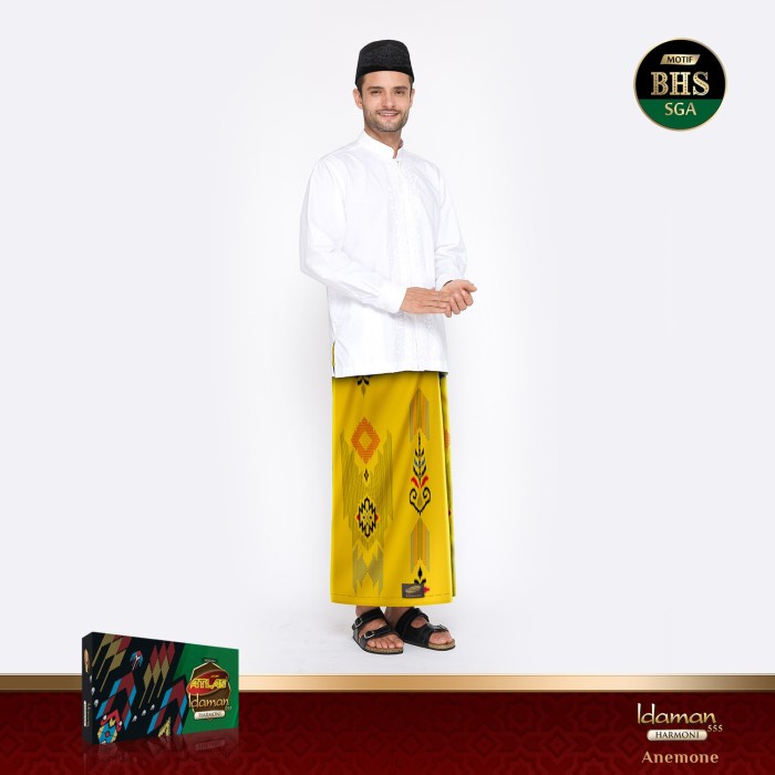 Sarung ATLAS Idaman 555 Harmoni Motif BHS SGA Kuning