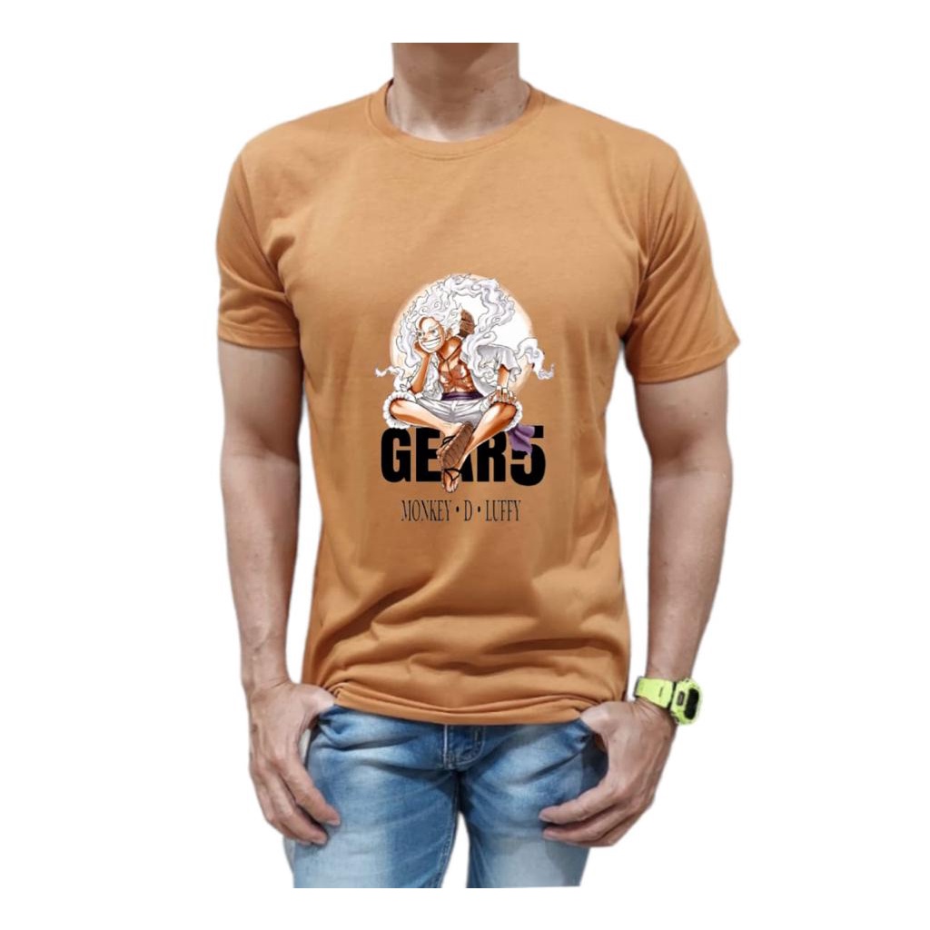 KAOS PRIA BAHAN KATUN MODEL GEAR5 ONE PIECE NYAMAN DIPAKAI TIDAK PANAS