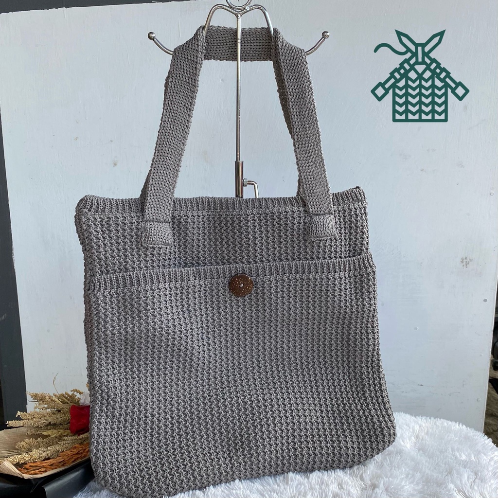 Totebag rajutan murah / tas tote wanita bahan rajutan / tas rajutan khas bandung / tote rajutan