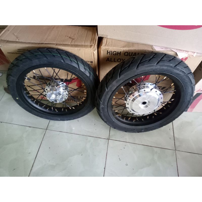 velg Honda beat street tapak lebar 215/185x14 plus ban