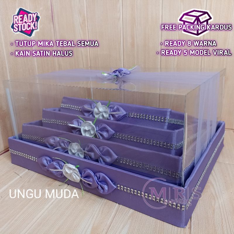 Termurah Paket 4 Pcs Kotak Seserahan Mika Tebal Box Hantaran Hias Bunga Mawar Elegant