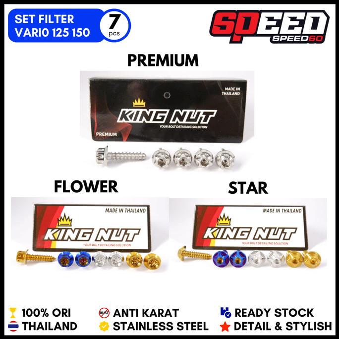 Set Baut Filter Honda Vario 125 Vario 150 Probolt Stainless King Nut
