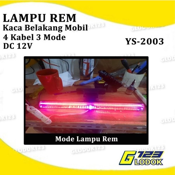 Lampu Rem Strobo Kedip Brake Stop Light Tempel Kaca Belakang Mobil