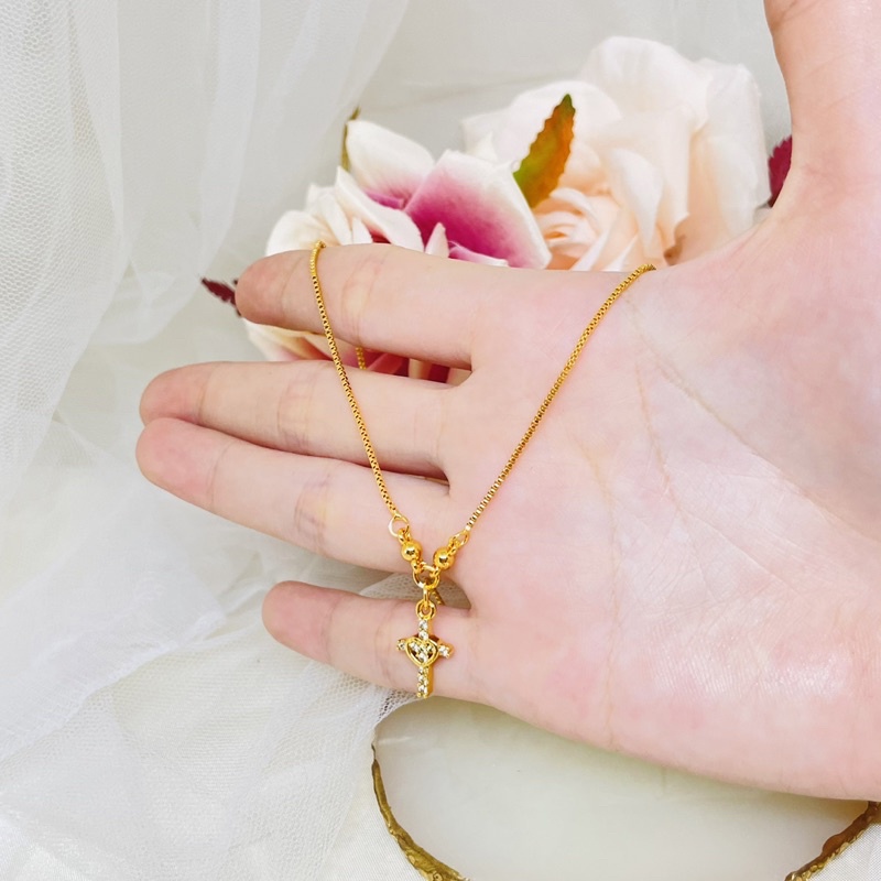 Kalung liontin salib anak Emas Xuping