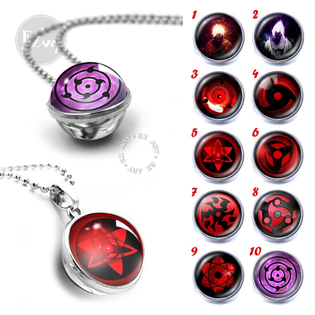 [EZArt] KALUNG ANIME NARUTO LIONTIN BOLA KRISTAL KACA MATA SHARINGAN RINNEGAN EYE 3D RANTAI BIJI LAD