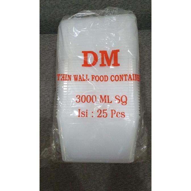 TERMURAH KOTAK MAKANAN/PLASTIK MAKANAN/THINWALL MERK DM 3000ML/3000 ML